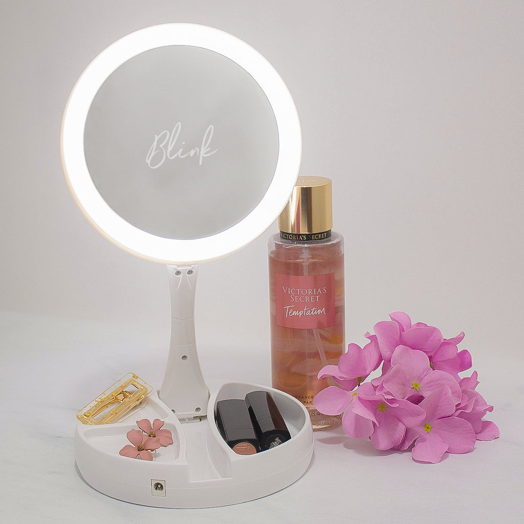 Espejo de maquillaje con luz LED